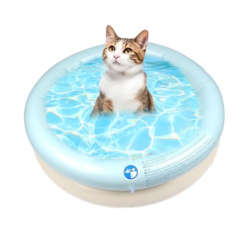 Hundepool - Klappbarer Hundepool | Klappbare Aufblasbare Wanne Für Katzen Welpen Haus Garten Kleine Und Mittlere Hunde