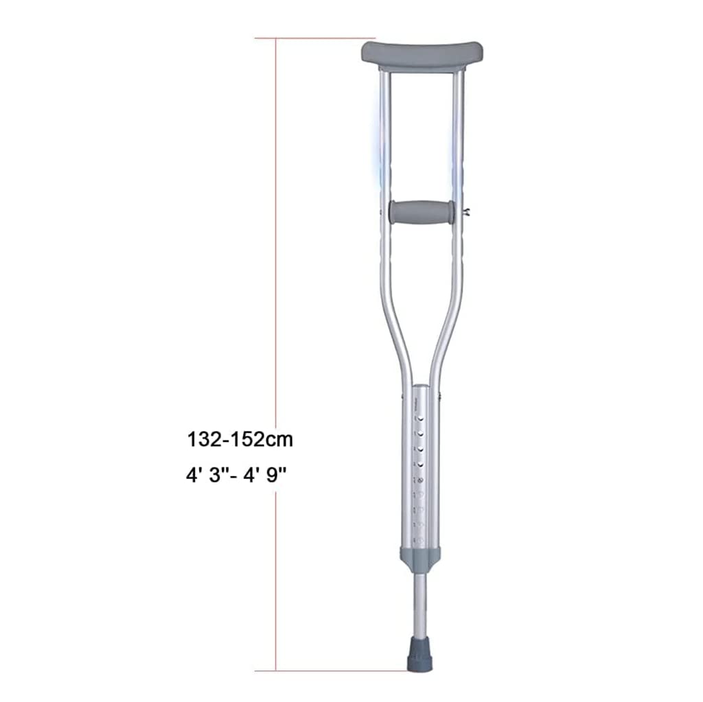 Muletas Bastones de Aluminio Ajustables en Altura Bastones portátiles para Caminar en Las Axilas para Adultos para Caminar y rehabilitación/L (1 par) (L (1 par))
