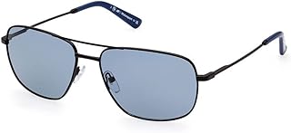 BMW Men's Metal Sun Glasses Polarized Rectangular Sunglasses, Matte Black, 59