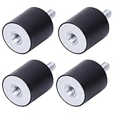 4 Stück Gummipuffer M6, Schwingungsdämpfer M6, Gummipuffer aus Metall, Gummihalterung, Schwingungsdämpfer Gummi, Schwingungsdämpfur Silentblock, für Auto Boot Luftkompressor Dieselmotor Spulen Schwarz