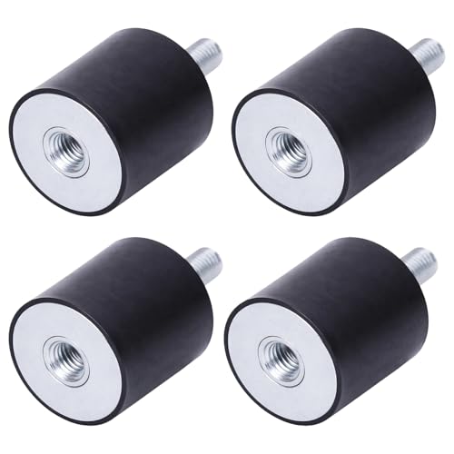 4 Stück Gummipuffer M6, Schwingungsdämpfer M6, Gummipuffer aus Metall, Gummihalterung, Schwingungsdämpfer Gummi, Schwingungsdämpfur Silentblock, für Auto Boot Luftkompressor Dieselmotor Spulen Schwarz