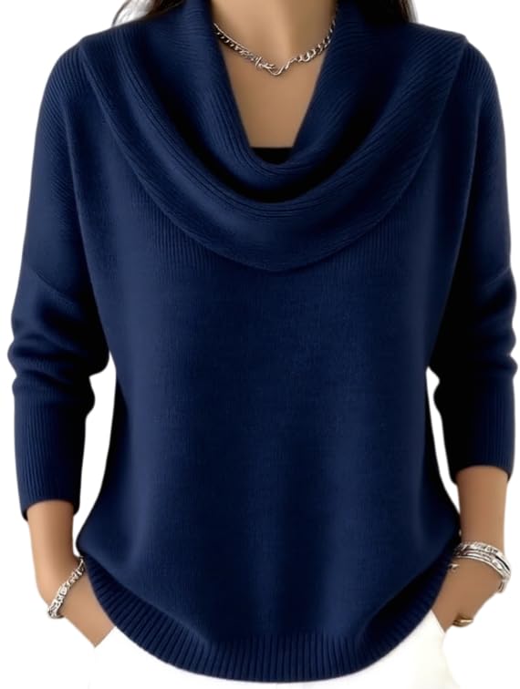 2026 Womens Turtleneck Pullover Sweater Long-Sleeved Knitwear Lightweight Solid Color Pullover Sweater