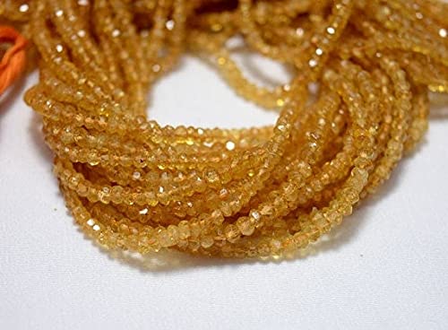 Citrine perles 3mm lot de 10 fils de pierre gemme rondelle pour bijoux DIY