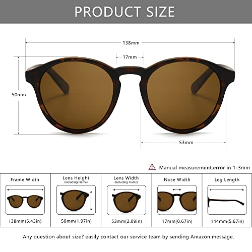 Image of SUNGAIT Classic Round Polarized Sunglasses Retro Vintage Style UV400