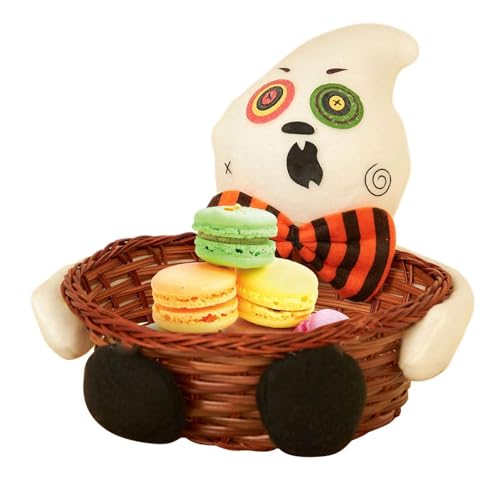 Tuxxjzm Cesta de caramelos de Halloween, cubos para golosinas de broma – Platos de servir para caramelos de Halloween, porta caramelos, fiestas festivas de Halloween Goody Candy cesta de