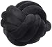 LAMEIDA Almohada de Bola de Nudo 27cm Almohada de Nudo de Felpa Almohadilla de Cintura de Oficina para Espalda Almohada Anudada Muñecas Decorativas Tienda (Negro, 20cm)