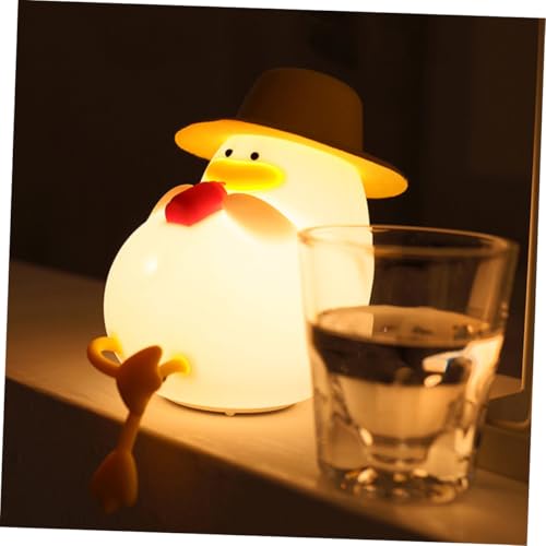 Lámpara de noche de silicona en forma de pato blanco miniatura 7