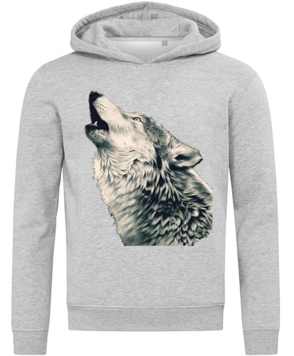 Sweat loup blanc vêtement thermique à capuche motif animalier pour l'hiver