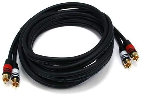 Monoprice Premium Two-Channel Audio Cable - 2 RCA Plug to 2 RCA Plug, Male to Male, 22AWG, 50 Feet, Black