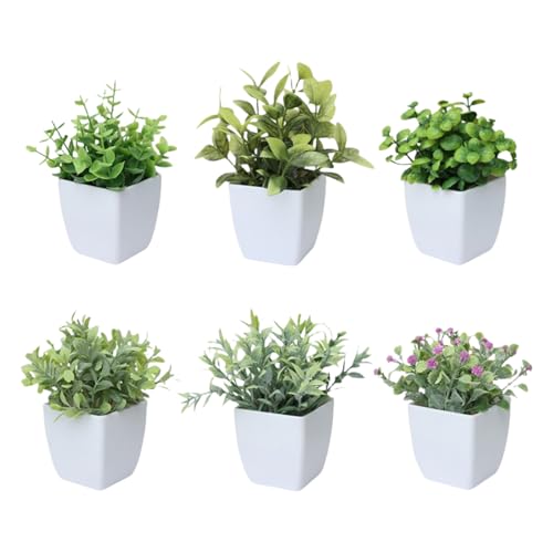 Plantes artificielles pot plastique pack de 6 décors végétaux durables