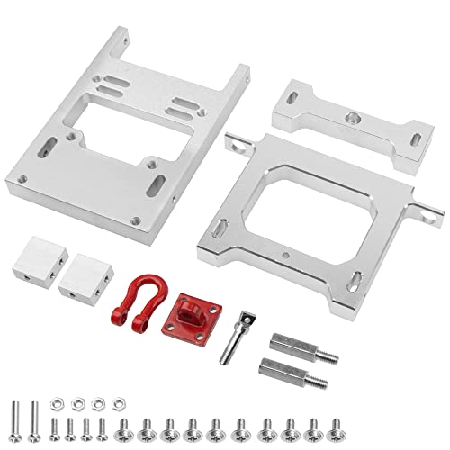 Vgoohobby Metal Steering Servo Mount Fixed Bracket & Rear Bumper Trailer Hook Compatible With Wpl B1 B14 B16 B24 B36 1/16 Rc Car Upgrade Parts #TOP19