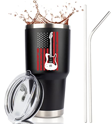 Guitar Themed Black Tumbler