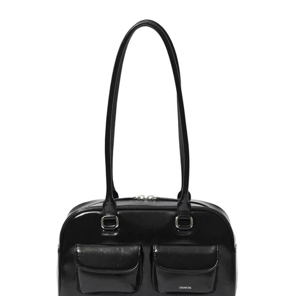 Bolso de Mano Tipo Bolos Mujer, Bolso de Mano Boston, Bolso de Piel sintética, Accesorio para Mujer, Bolso de Hombro, Bolsos de Cuero