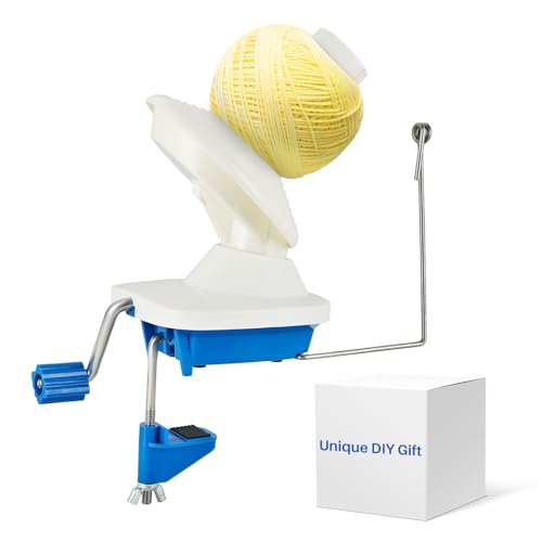 DASBET Yarn Winder Wool Winder Swift Wool Ball Spinner for Crocheting Needlecraft Yarn Ball Spinner Hand Operated (Blue)