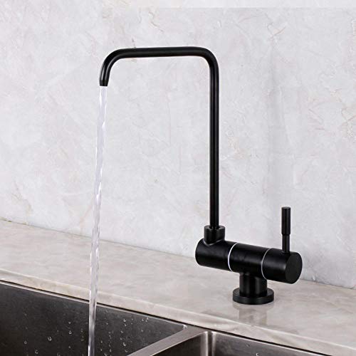Robinet d'eau pure pliable en acier inoxydable avec filtre intégré noir