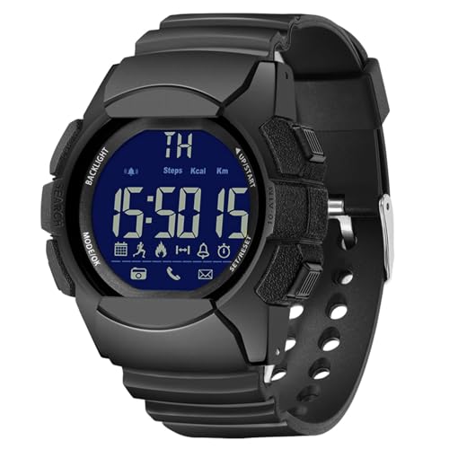 Reloj deportivo para hombre | Reloj inteligente de fitness resistente al agua hasta 100 m, podómetro, calorías, reloj digital portátil para natación y deportes