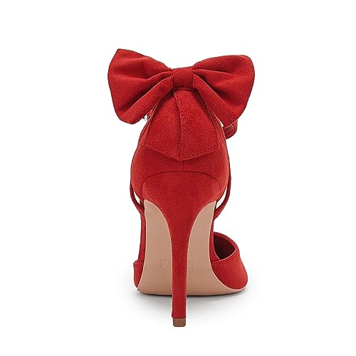 Image of Fashare Womens High Heels Bow Tie Back Sexy Stiletto Ankle Strap Wedding Dress Pumps Shoes
