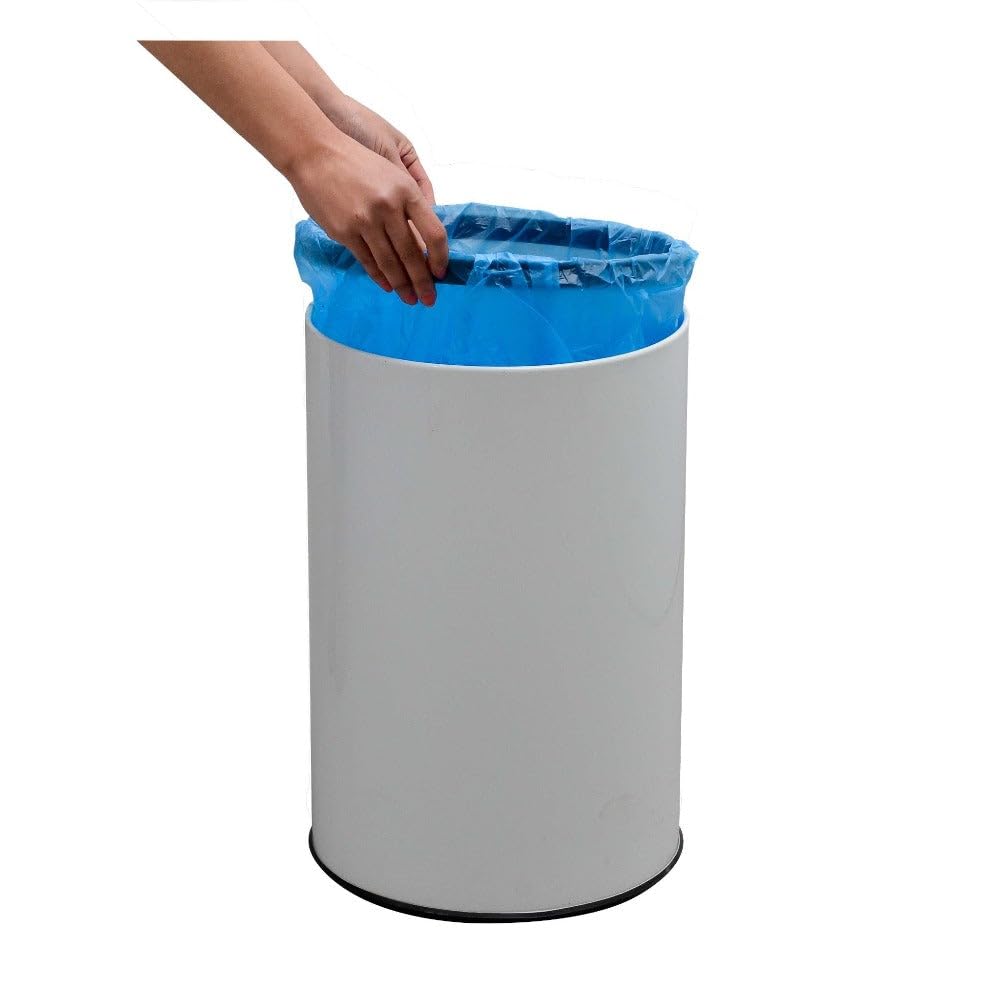SOHO - Papelera de cocina (42 L, color blanco brillante, acero inoxidable, con flejado)