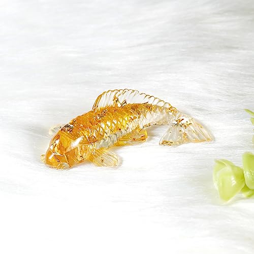 Soulnioi Yellow Crystal Lotus Flower Ornaments Tealight Candle Holder and Citrine Crystal Crushed Stones Koi Fish Ornaments for Home Office Desk Car Decoration Gift for Friends - Image 4
