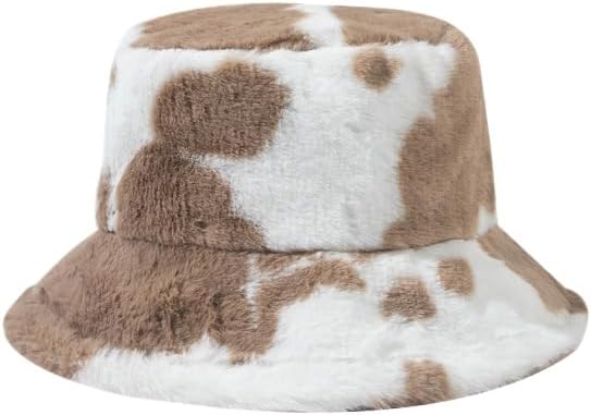 Warm Solid Color Plush hat Women's Winter Versatile Bucket hat