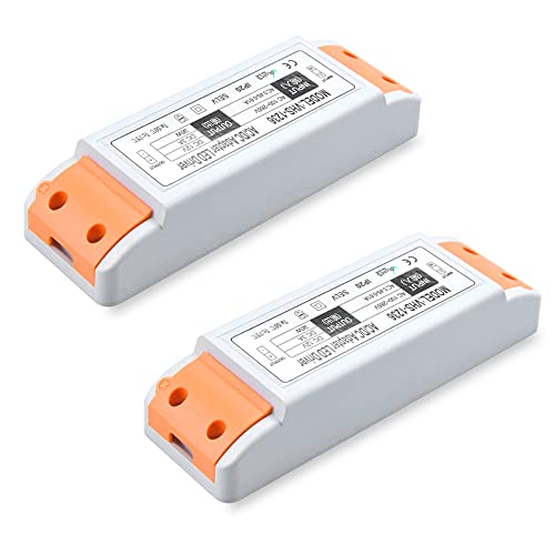 Lustaled DC 12V LED Power Supply Driver, 36W 110V AC to 12V DC Transformer 12 Volt Constant Voltage Switching Converter Waterproof for LED Strip Lights, CCTV Camera, Junction Box (2-Pack)