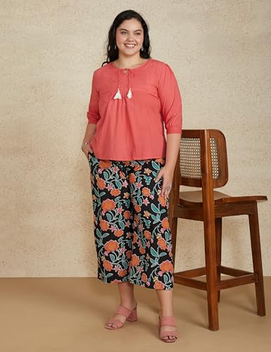 Image of Amazon Brand - Myx Women Loose Mid Rise Palazzo (Available in Plus Sizes)
