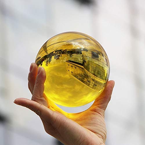 Amazon.co.jp: 風水オーナメントクリスタルボール/写真ボールイエロー