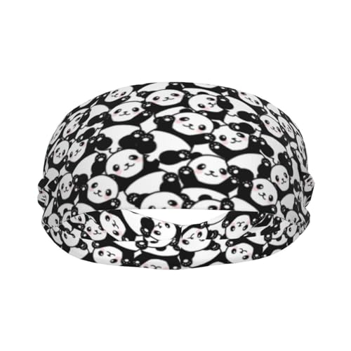 Cute Animal Panda Funny Sports Sweatband Head Bands for Women Men Sweat-Absorbing Headbands Suitable for Running Yoga Fitness Football Exercise
