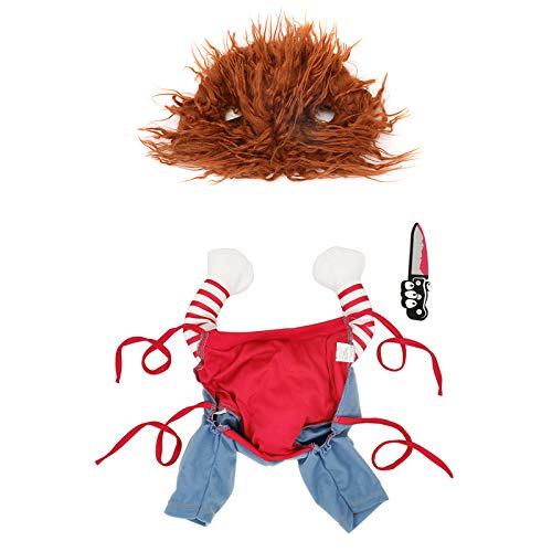 DECDEAL Roupa de cachorro de boneca mortal Trajes de Halloween para cães Trajes de cosplay de cachor
