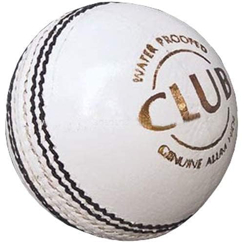Club White Leather Cricket Ball Pack of 2 | Waterproof Hand Stitched Cricket Balls for Practice, Training & Matches | Durable Hard Leather Balls (White)-image-8