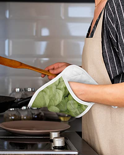 2 Pack Pocket Pot Holders, Teal Ombre Hot Pads For Kitchen Heat Insulation Potholders, Modern Green Gradient Abstract Art Aesthetics Pot Holder Oven Mitts Hot Pad Trivet For Baking Cooking 9"X7" #TOP4