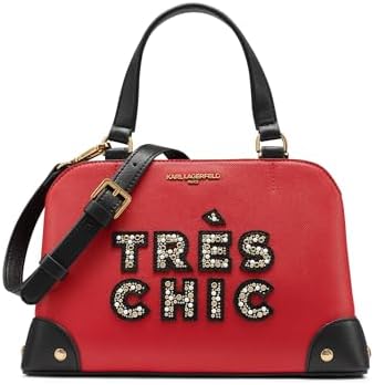 KARL LAGERFELD Paris Women's Handbags Satchel, Crimson, One Size