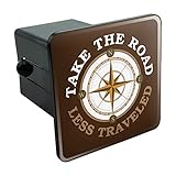 Graphics and More Take The Road Less Traveled Compass Tow Trailer Hitch Cover Plug Insert 2