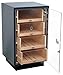 Prestige Import Group Contemporary Tabletop Display Glass Door Cigar Humidor in Matte Black with 4 Drawers - Capacity: Up to 250