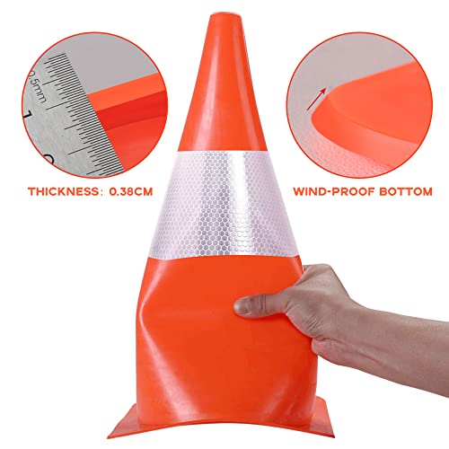 Warnkegel 30cm,4 Stück Verkehrshütchen Markierungshütchen,stapelbar Warnleitkegel Leitkegeln,Verkehrskegel,Straße Sicherheit Markierungshütchen für Outdoor Aktivitäten und Festliche Veranstaltungen
