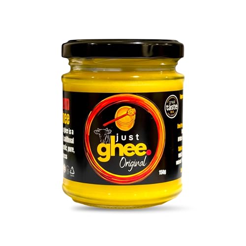 Just Ghee Original Grass Fed Ghee 150g | Great Taste Award Winner 2025 | Pure Clarified Butter | British Cow Ghee | High Smoke Point Cooking Ghee | Handmade in UK