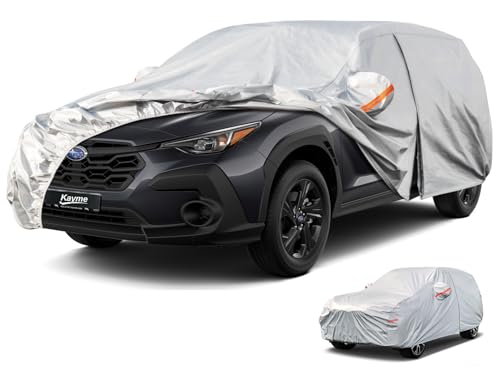 Image of kayme 6 Layers SUV Cover Waterproof All Weather for Automobiles, Outdoor Full Cover Rain Sun UV Protection with Zipper Cotton, Universal Fit for SUV (Up to 181 inch)