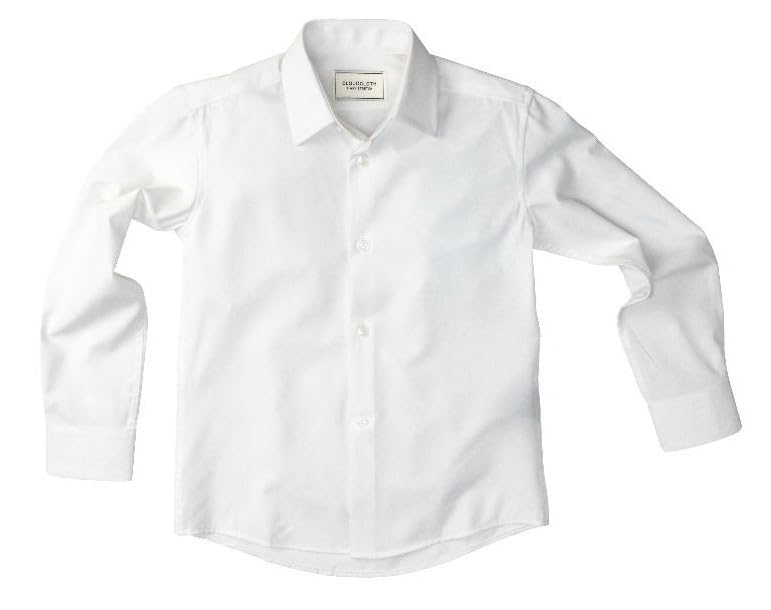 Adam Baker Boy's Slim Fit 4-Way Stretch Long Sleeve Solid Dress Shirt - Colors2