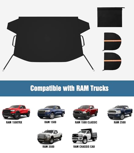 Image of YeewayVeh Car Windshield Cover for Ram 1500 /2500 /3500 (2018-2025)