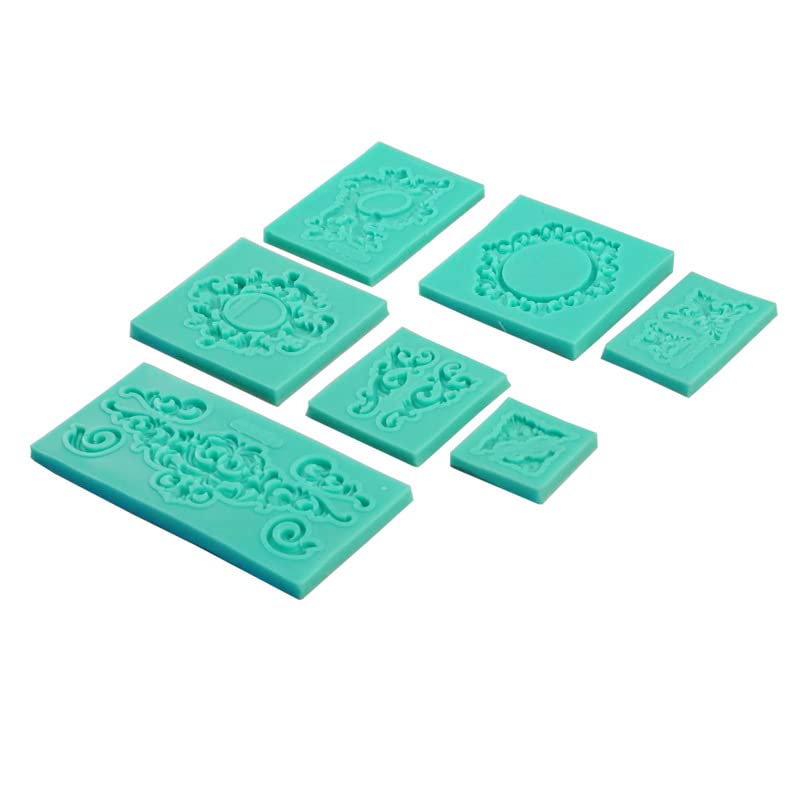 Moldes De Fondant De Pastel Juego De 11 Piezas De Molde De Pastel De Fondant Con Patrón En Relieve Flores Y Hierba Decoración De Fondant Molde De Silicona Para Hornear Diy