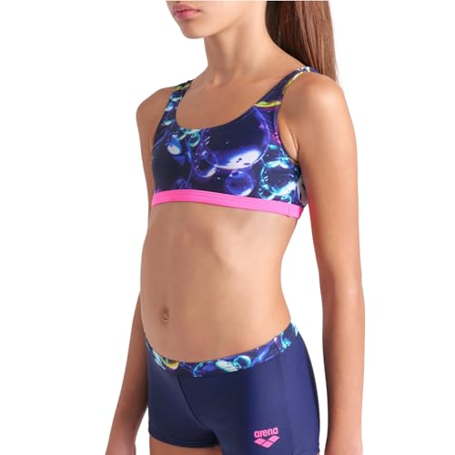 Bralette de bikini filles Arena bleu marine rose maillot deux pièces natation - 2