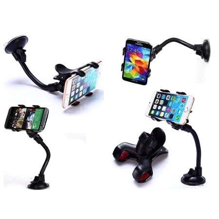 Image of YAKSHU Car Mobile Holder for Windshield & Dashboard | Portable Pocket-Sized Phone Mount | Lightweight Travel Stand | Universal Fit for All Smartphones