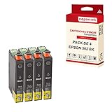  NOPAN-INK - x4 Cartouches Compatible pour Epson 502 XL 502XL Noir (Jumelles) Epson Expression Home XP-5100 XP-5100 Series XP-5105 XP-5115 Workfo
