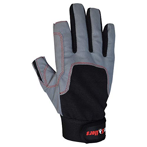 Mrx Boxing & Fitness Sailing Gloves With Cut Only Thumb And Index Finger And Grip For Men And Women, Great For Kayaking, Workouts And More Grey/Black Large #TOP5