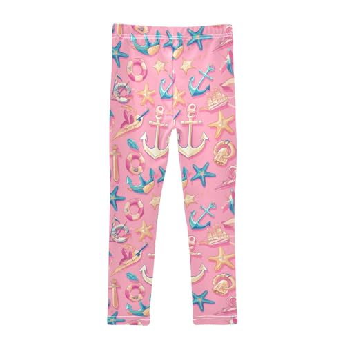 KLL Hand Drawn Sea Ship Ocean Girls Basic Leggings Casual High Waisted Activewear Sports2