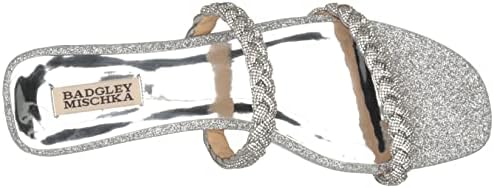 Badgley Mischka Women's Femme Flat Sandal, Silver, 8 | Image 4
