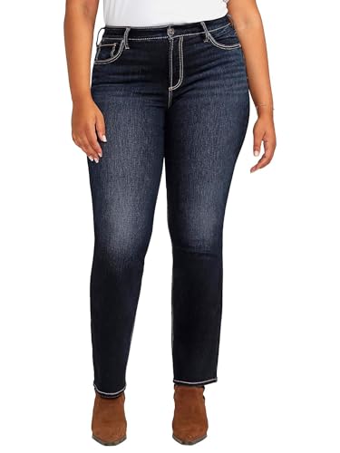 Silver Jeans Co. Women's Plus Size Avery High Rise Curvy Fit Slim Bootcut Jeans