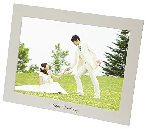 Chikuma フォトフレーム 差し込み式ペーパーフォトスタンドWedding A4 ヨコ ホワイト 30809-6