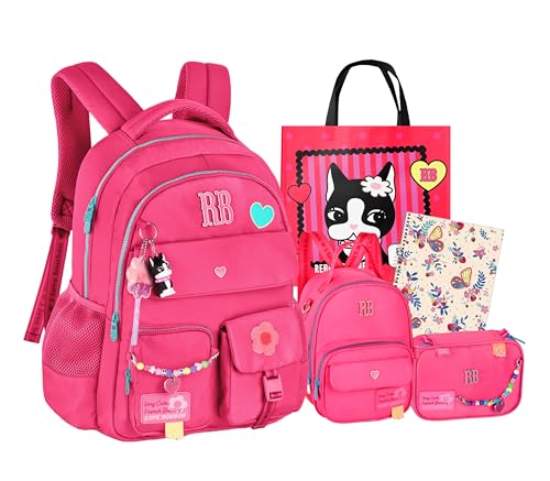 Kit Mochila Escolar Rb Rebecca Bonbon Costas Estojo E Lancheira Oficial Meninas (Rosa)
