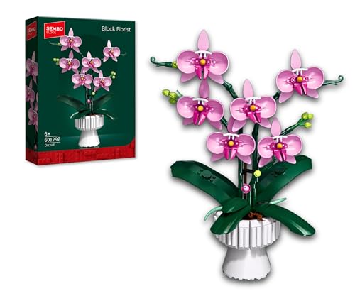 PRETTYMINA SEMBO Block Florist Orchid – 562 PCS Botanical Building